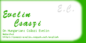 evelin csaszi business card